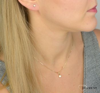 Kolczyki złote DIAMENT żółte złoto, diamenty E 393. Złote kolczyki z diamentami. Kolczyki Apart. Eleganckie kolczyki wykonane z najwyższej jakości złota.  (5).JPG